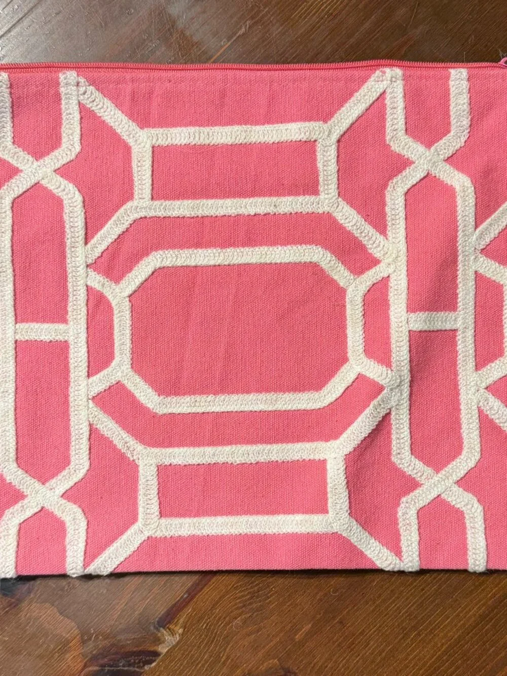 Coral Colored Clutch/Cosmetic Bag by Two's Company